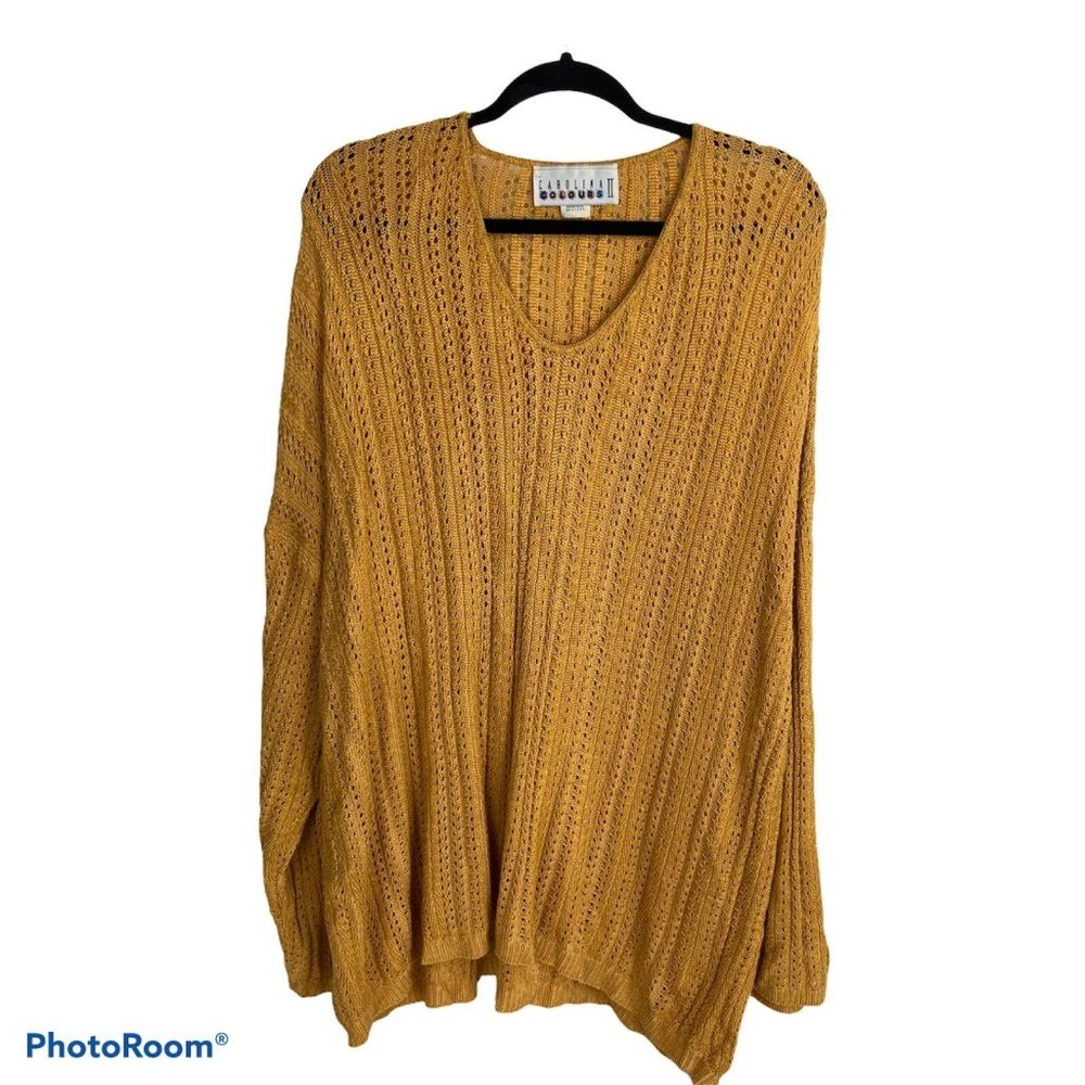 Carolina Colours II Yellow Open Knit Sweater XL